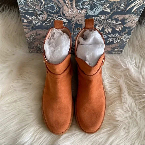 Ulla Johnson Lennox Ankle Buckle Boots in Terracotta Suede EU37 US7 - Picture 12 of 16